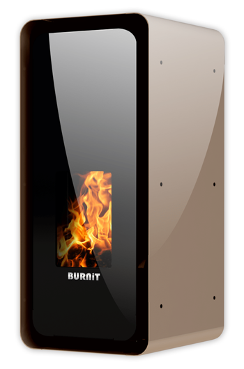 ПЕЛЕТНА КАМИНА С ВОДНА РИЗА - BURNIT CALOR 18 kW - ИЗГЛЕД ОТПРЕД