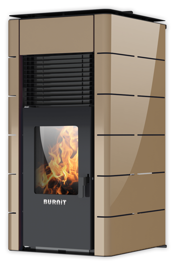 ПЕЛЕТНА КАМИНА С ВОДНА РИЗА - BURNIT CONCEPT 25 kW - ИЗГЛЕД ОТПРЕД