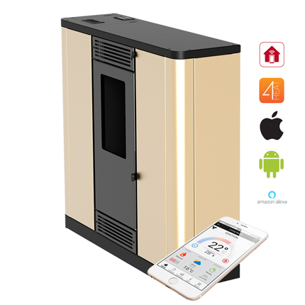 Пелетни камини без водна риза и възможност за монтаж на въздуховод  - Mareli Systems Aurora Slim 11kW